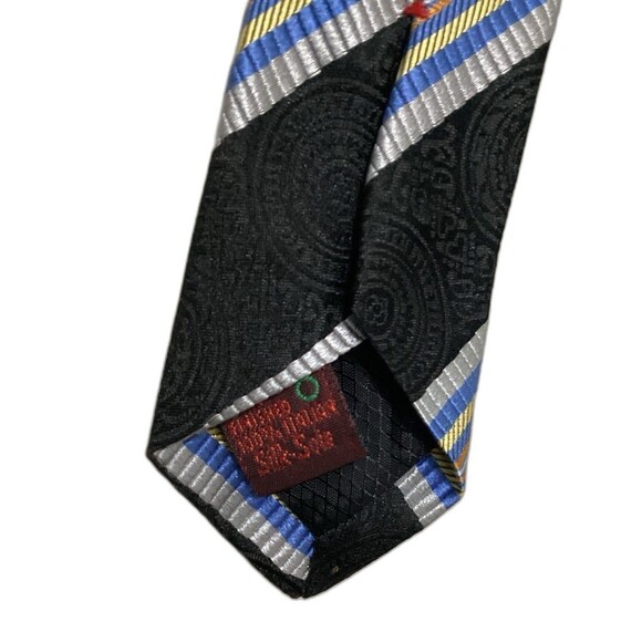 Polifroni Milano Silk Tie Men's Colors Blue Black Multi 100% Italian - Picture 7 of 11